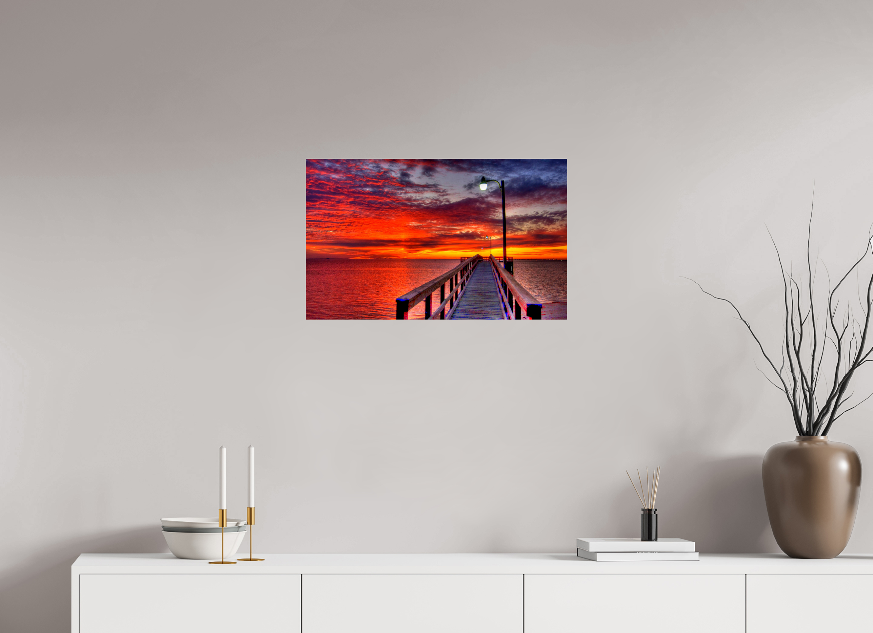25.9 x 16″, Photo Print Under Acrylic Glass Dock - Sunset
