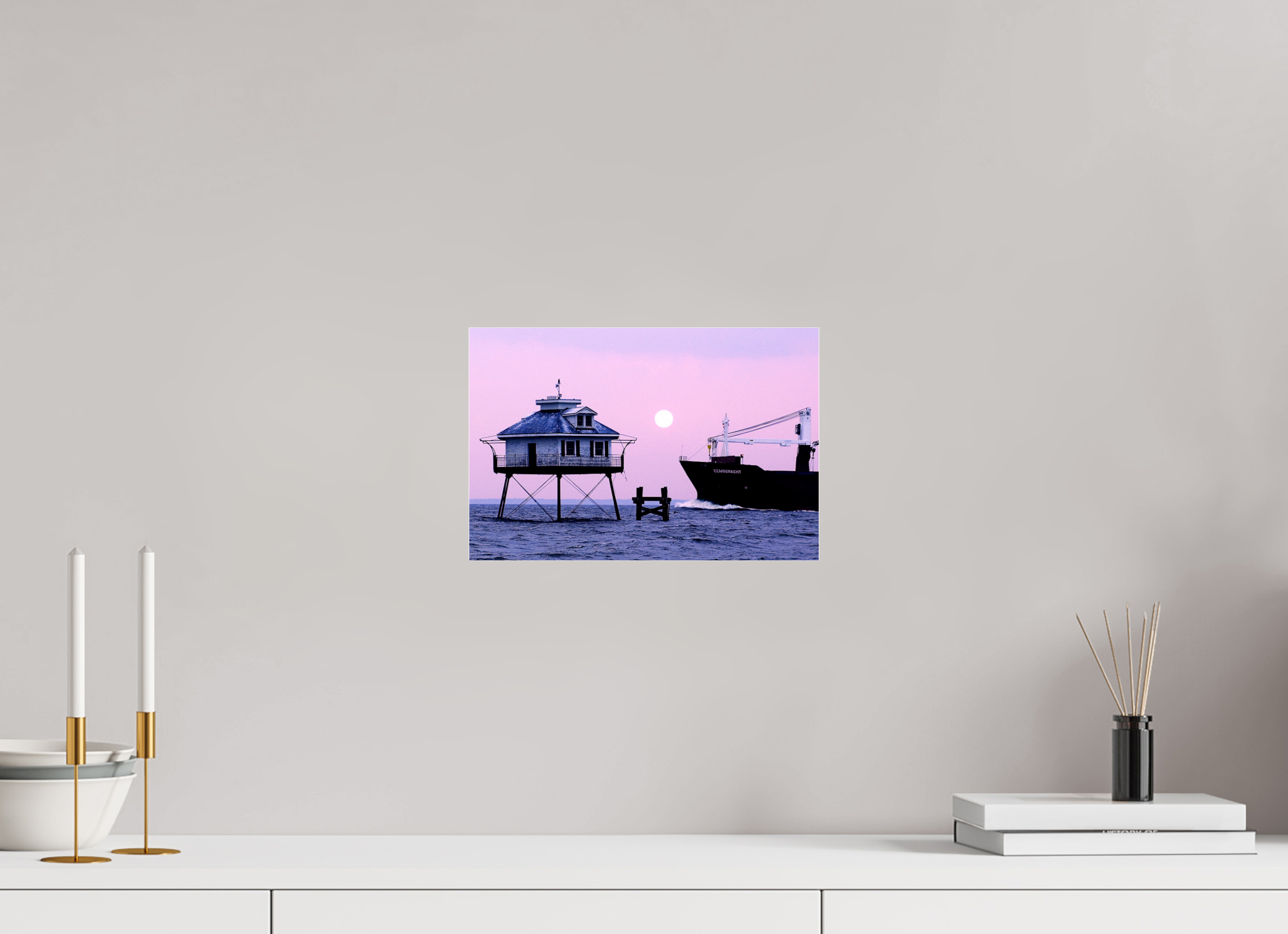 12 x 8″, Photo Print Under Acrylic Glass Middle Bay Lighthouse