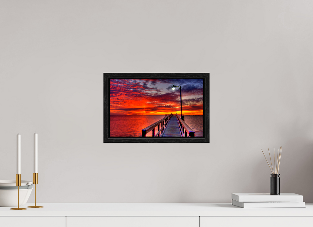 13 x 8″, Floater Frame Dock at Sunset - Daphne, AL