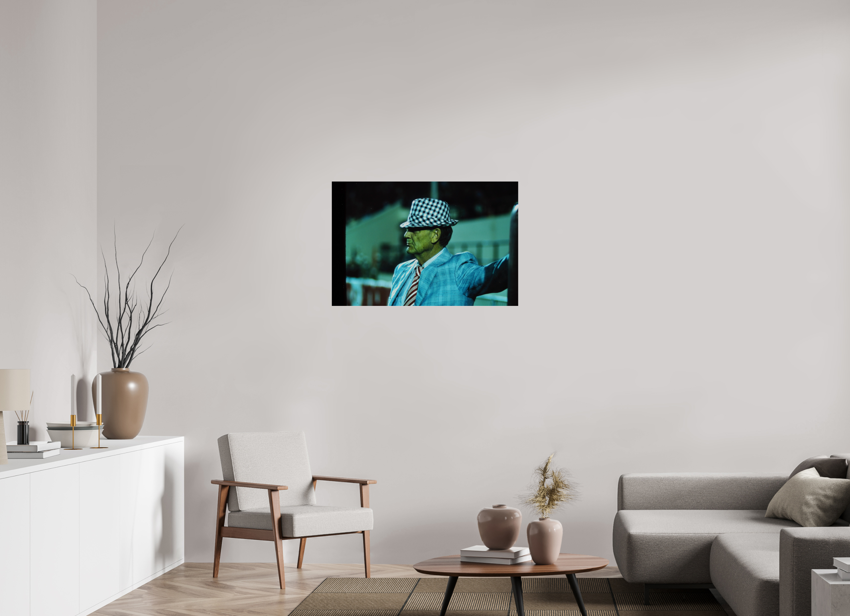 36 x 24″, Photo Print Under Acrylic Glass Coach Paul Bear Bryant Leaning Against the Goal Post - Photo under Acrylic Glass
